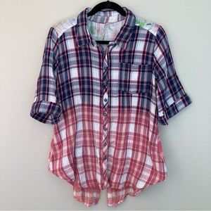 Aratta Silent Journey Button Down Top 3/4 Sleeve